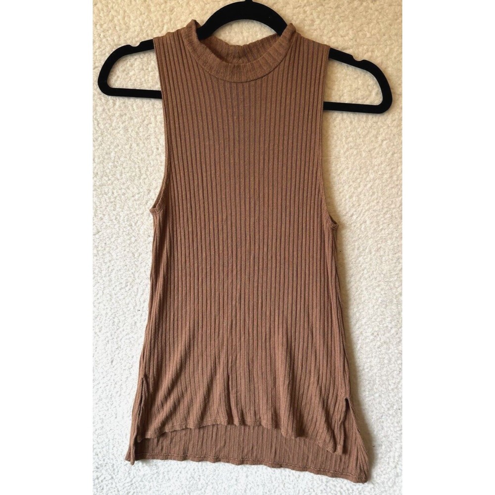 American Eagle Soft & Sexy Mock Neck Ribbed Boho Classy‎ Top Size XS